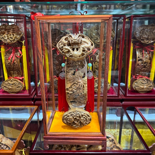 【竖式桃木如意系列】正宗泰山桃木雕刻工艺品吉祥如意摆件