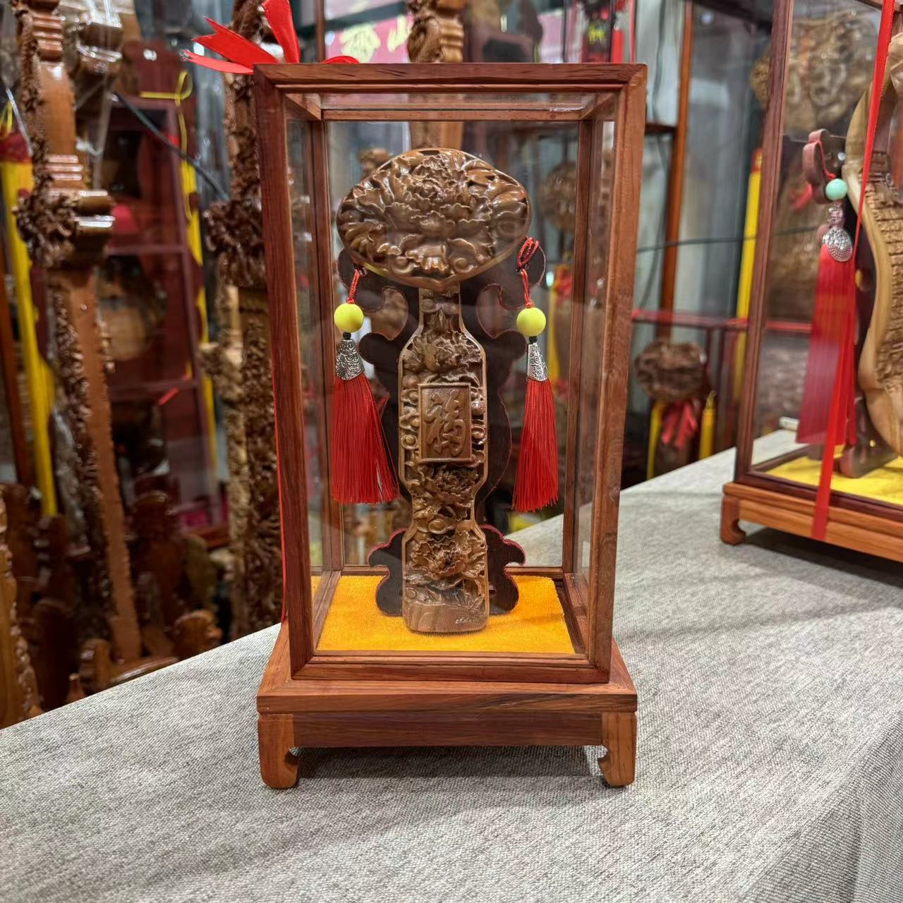 【精品桃木如意系列】正宗泰山桃木雕刻工艺品吉祥如意摆件