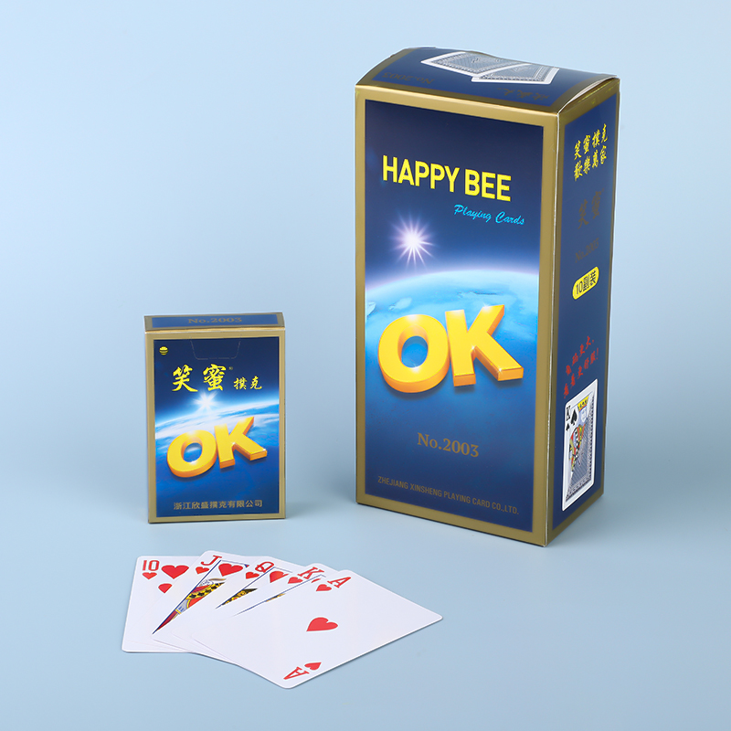 笑蜜工厂直供扑克牌2003批发纯木浆蓝芯加厚加硬耐用高档棋牌室