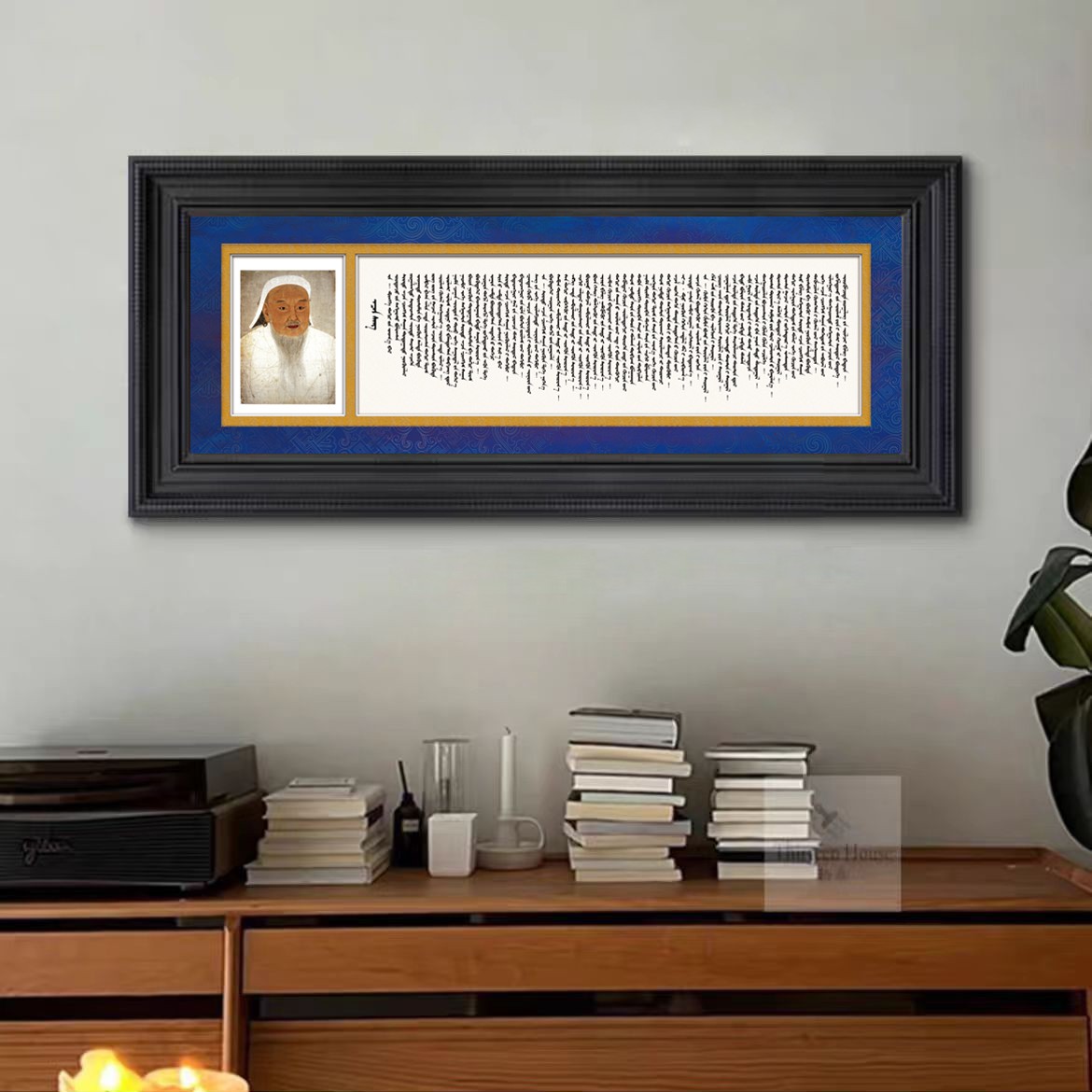 【额金桑+成吉思汗画像横版】装饰画客厅现代装饰画摆台书房挂画