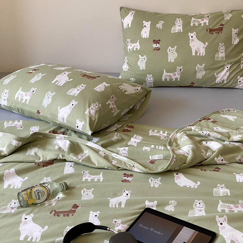 可机洗全棉针织棉夏被夏凉被 A类纯棉天竺棉单人小碎花印花空调被