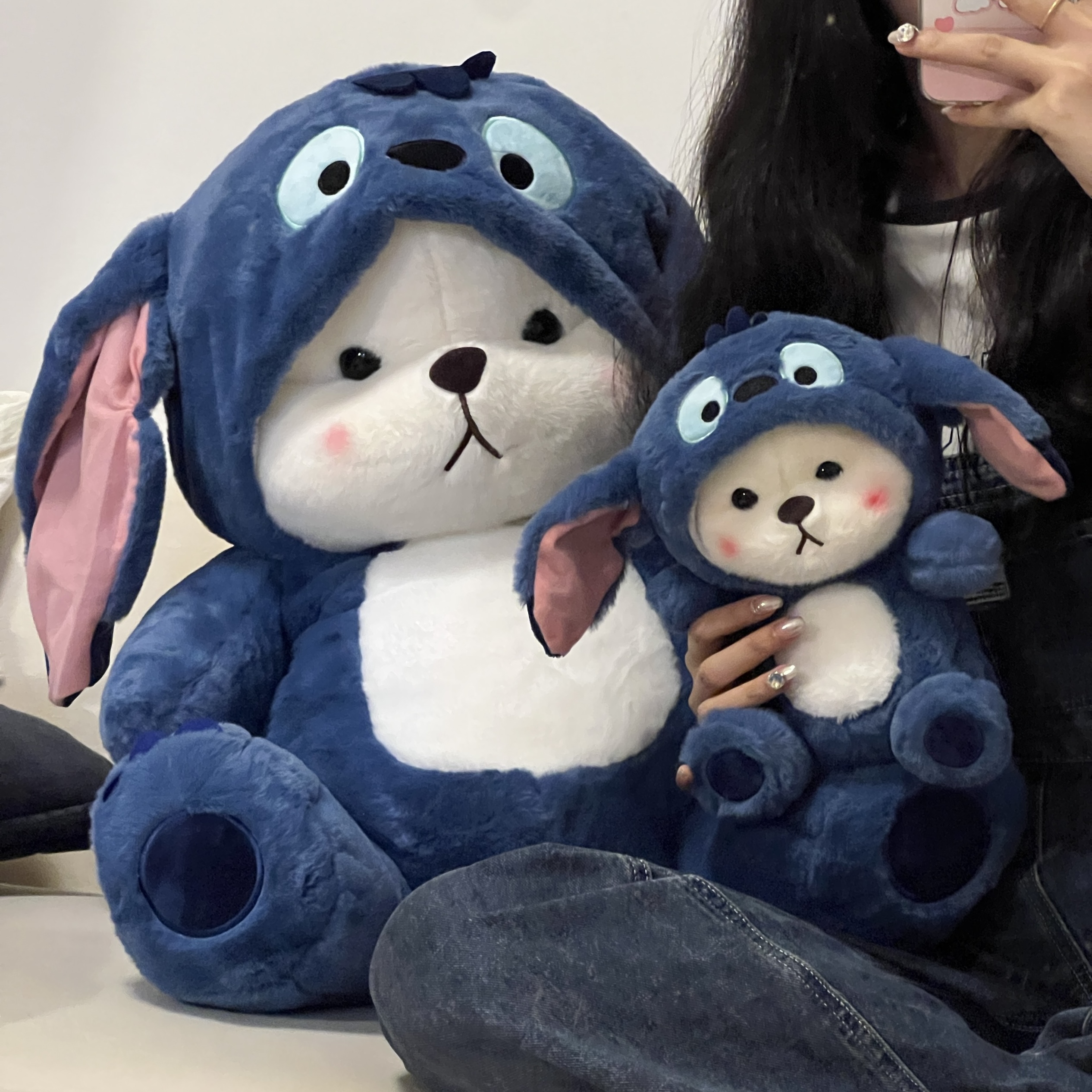 【今日爆款】可爱蓝色毛绒变身小熊变装玩偶公仔送女友闺蜜生日礼物