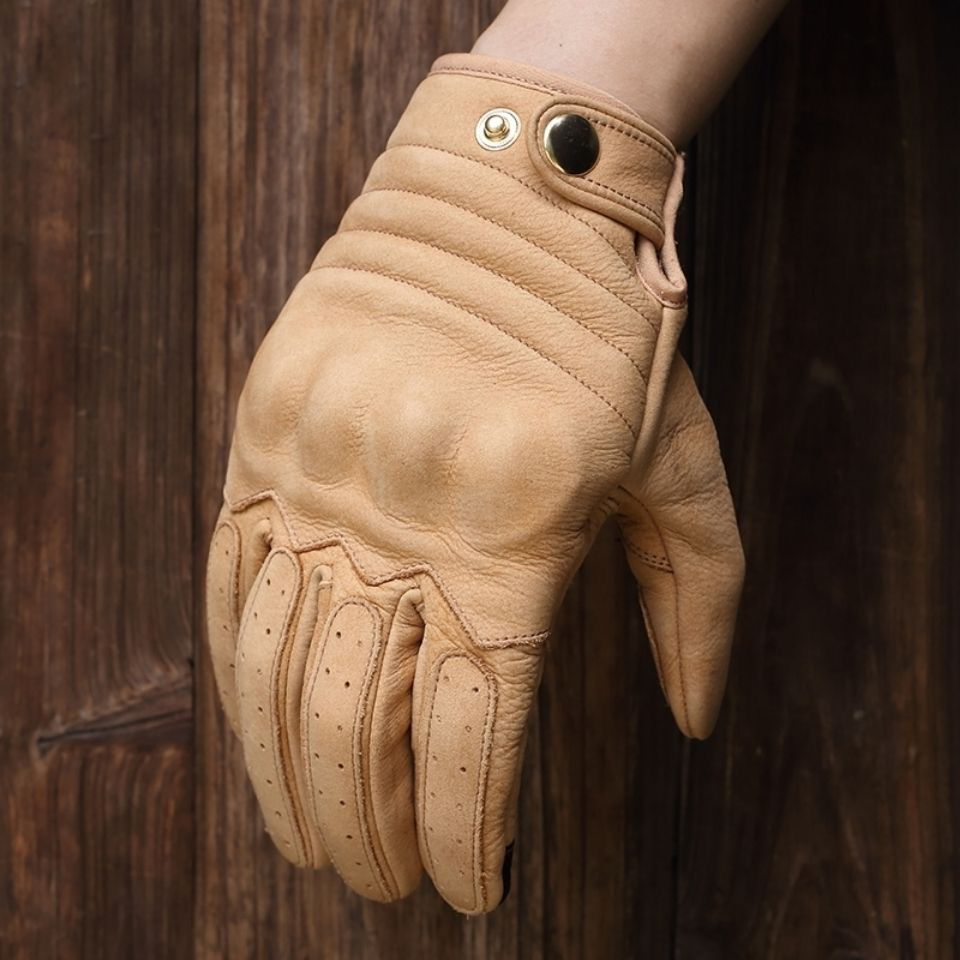 磨砂牛皮摩托车骑行真皮手套机车装备复古男女柔软防滑耐磨四季款