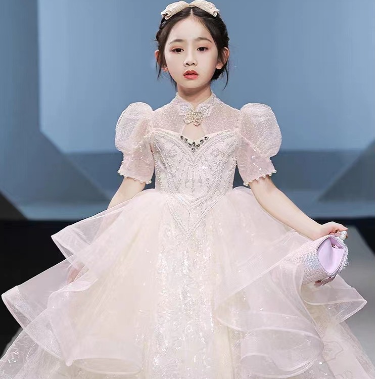 【法式甜心】花童婚礼蓬蓬纱高端晚礼服女童公主裙主持人钢琴演出服