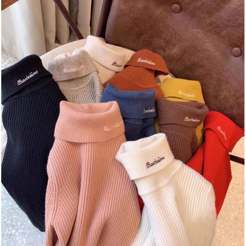 儿童毛衣加厚一体绒男童女童秋冬季保暖上衣高领打底针织线衫