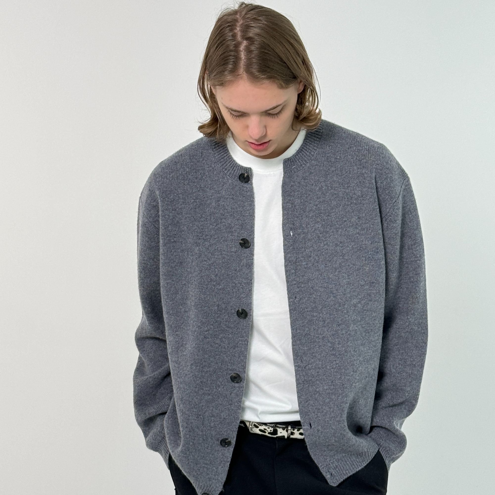 RETRO ADDICT “New Money”100%澳洲超细美丽诺羊毛宽松圆领开衫