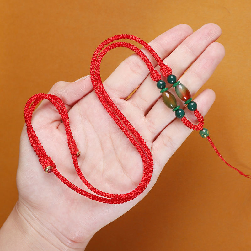 高端吊坠挂绳男女平安扣无事牌玉石项链绳挂脖挂件情侣女士吊坠绳