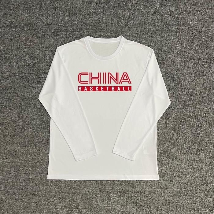 篮球运动长袖T恤CHN速干投篮服宽松男篮郭艾伦训练服透气男定制