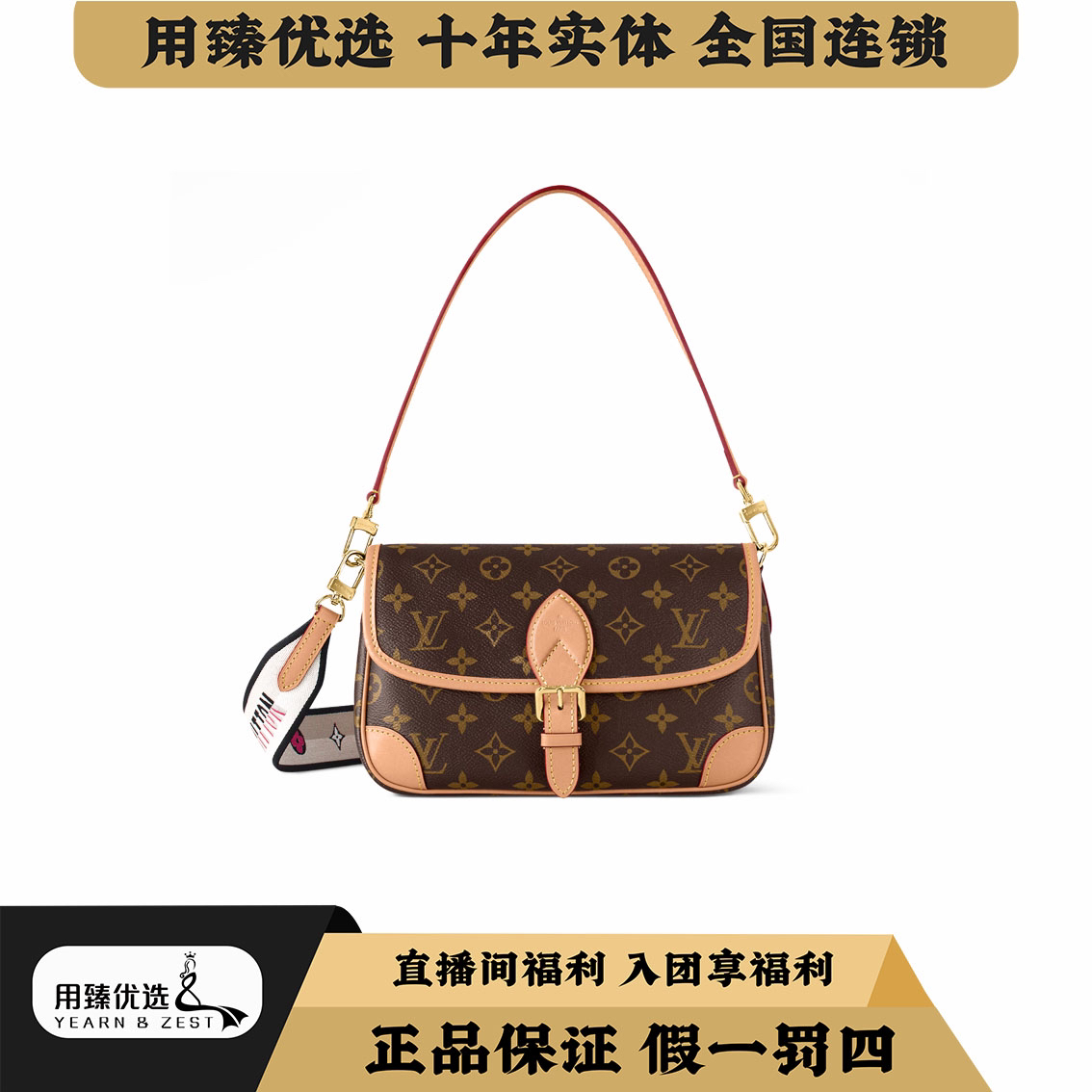 全新未使用 LouisVuitton/路易威登 老花现代法棍单肩包BC1061375