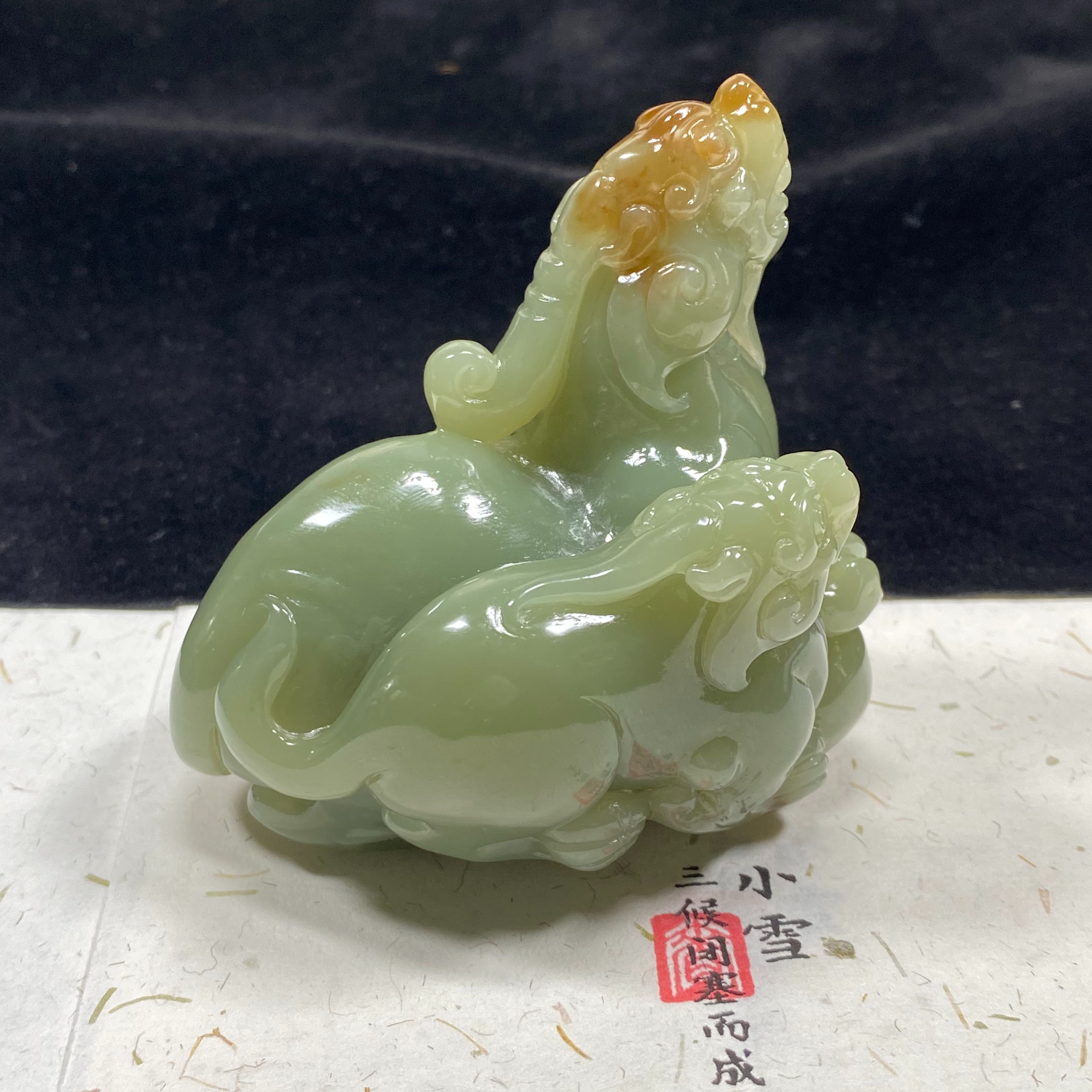天然和田玉且末糖青子母貔貅手把件摆件俏色巧雕鸿运当头精美礼品