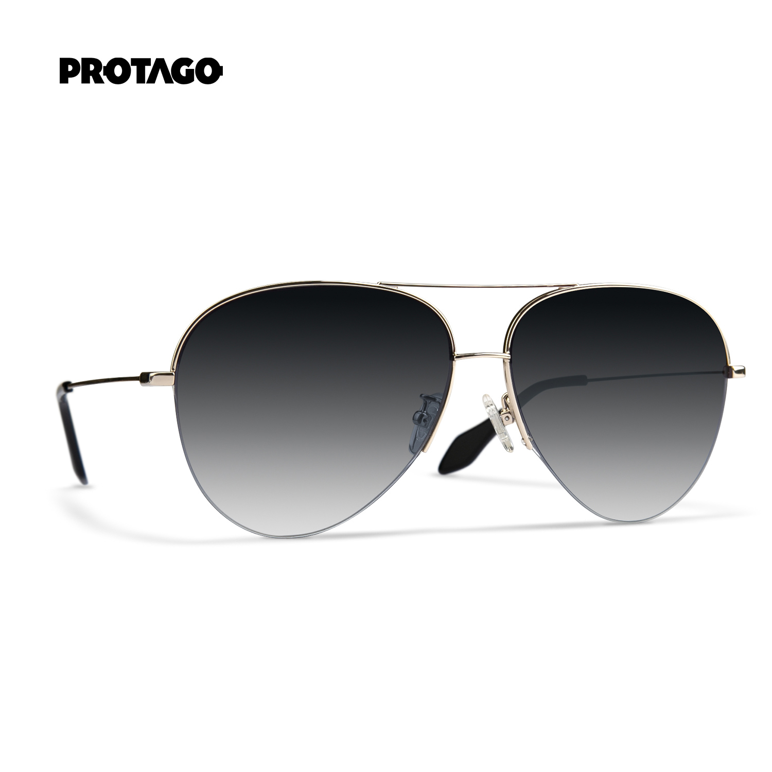PROTAGO飞行员半框渐变镜片防紫外线墨镜Iolite 12D