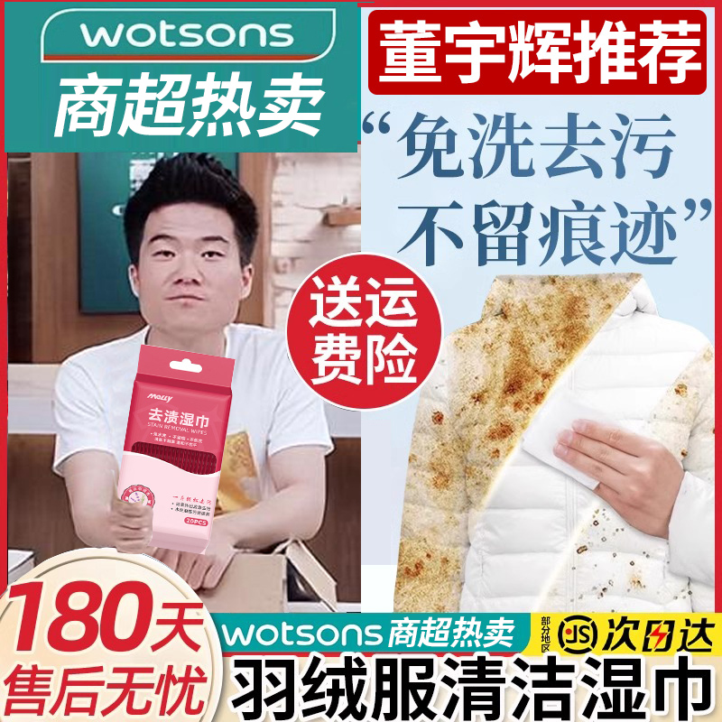 【董宇辉推荐】羽绒服清洁湿巾强力去污去渍一次性湿纸巾免水洗衣物