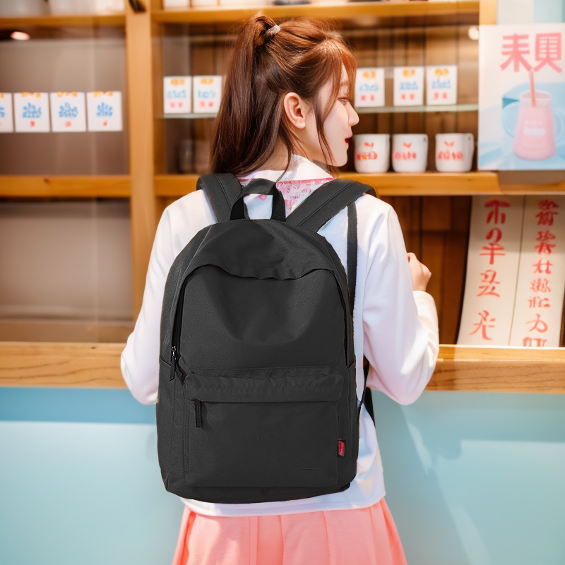双肩包时尚百搭通勤高中韩版女书包日系轻便休闲男生大容量背包