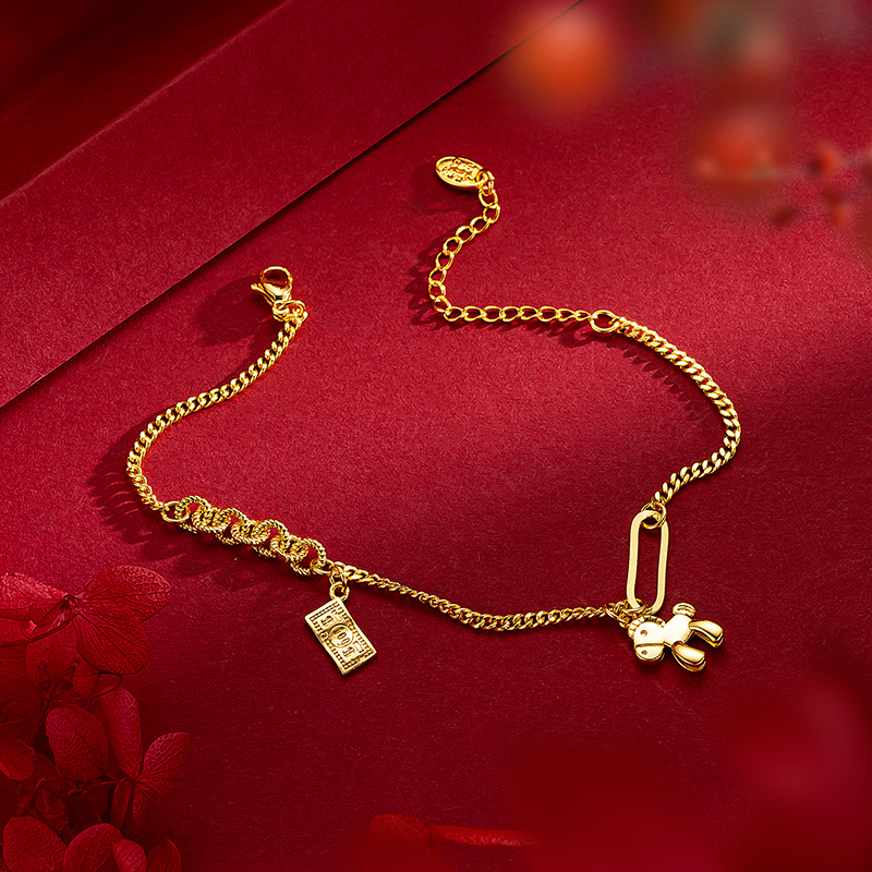 铜合金手链 新款时尚手链女小马学生ins风小众设计手链