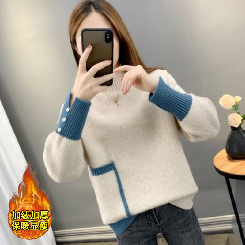 外穿套头秋冬时尚保暖百搭韩版半高领毛衣女冬季2023衫内搭上衣