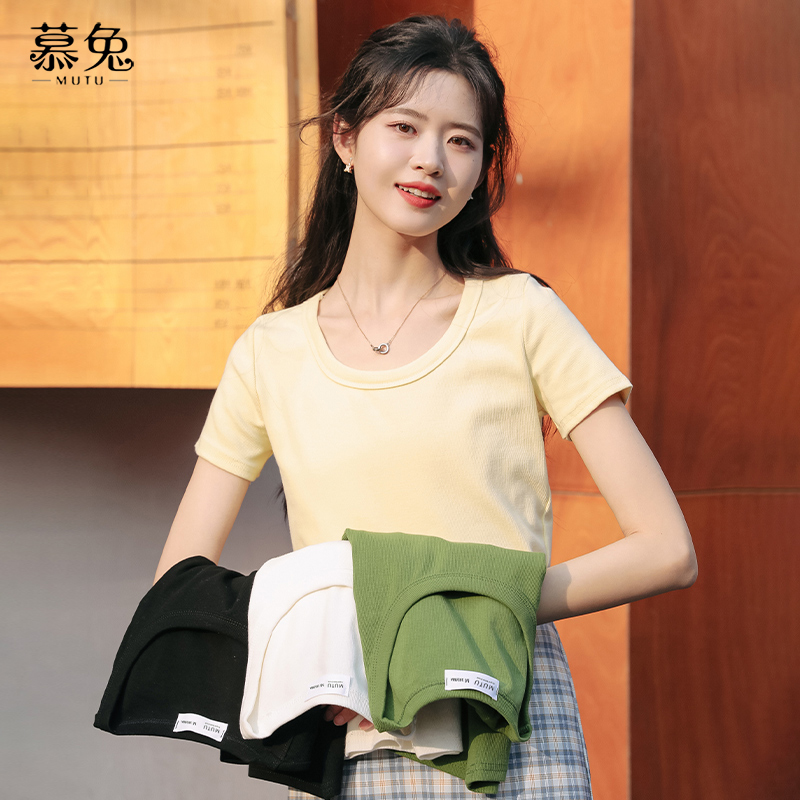 韩系短袖t恤女2024夏季新款ins设计感小众短款纯欲辣妹上衣