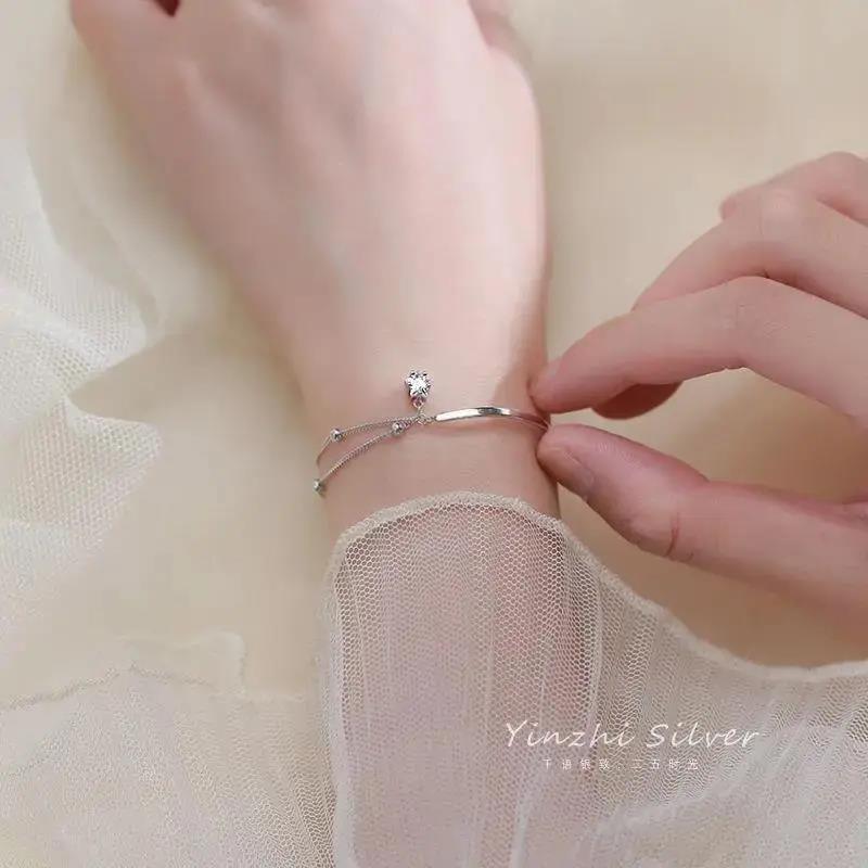 足银手链   999纯银手链女生可调节款ins小众轻奢精致设计