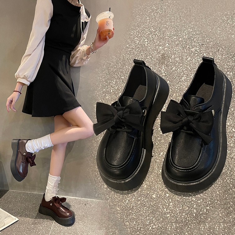 复古松糕底玛丽珍女鞋春秋百搭小皮鞋女英伦风日系厚底乐福鞋女款