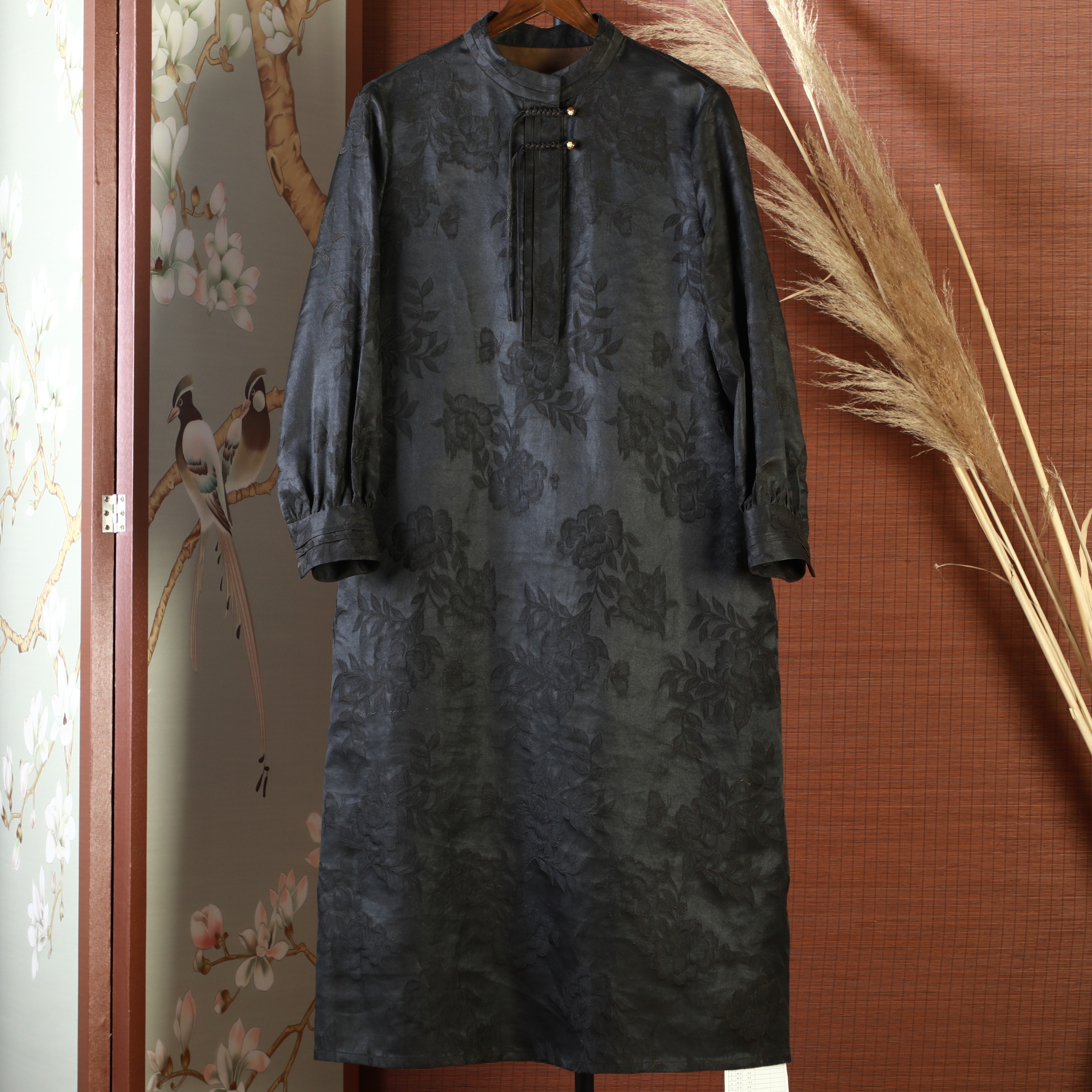 芹 新中式风 连衣裙 371524 黑色 L