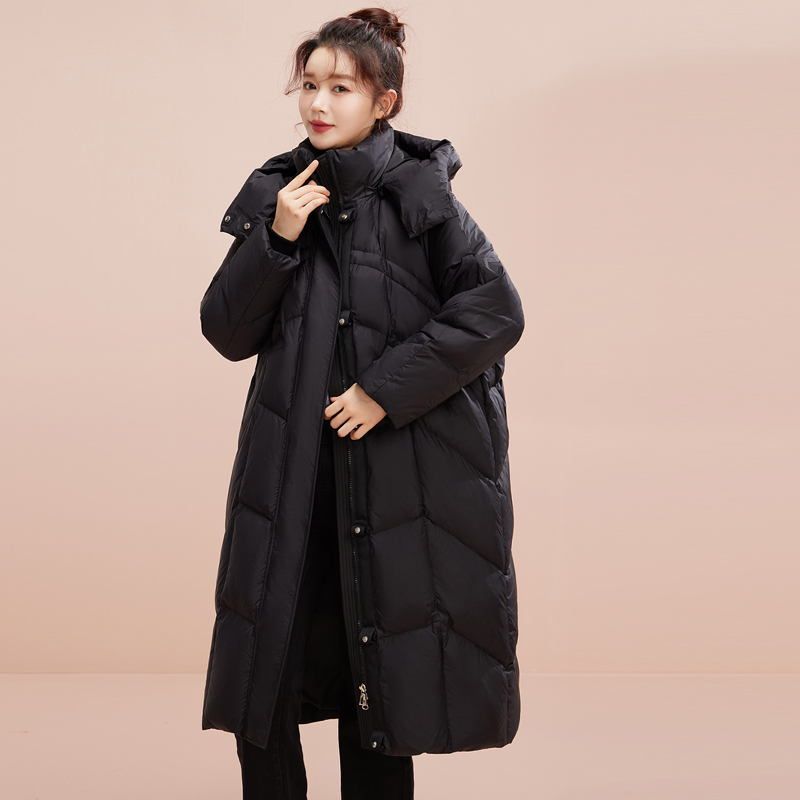 2025冬季新款羽绒服女可脱卸帽加绒加厚长款外套9508