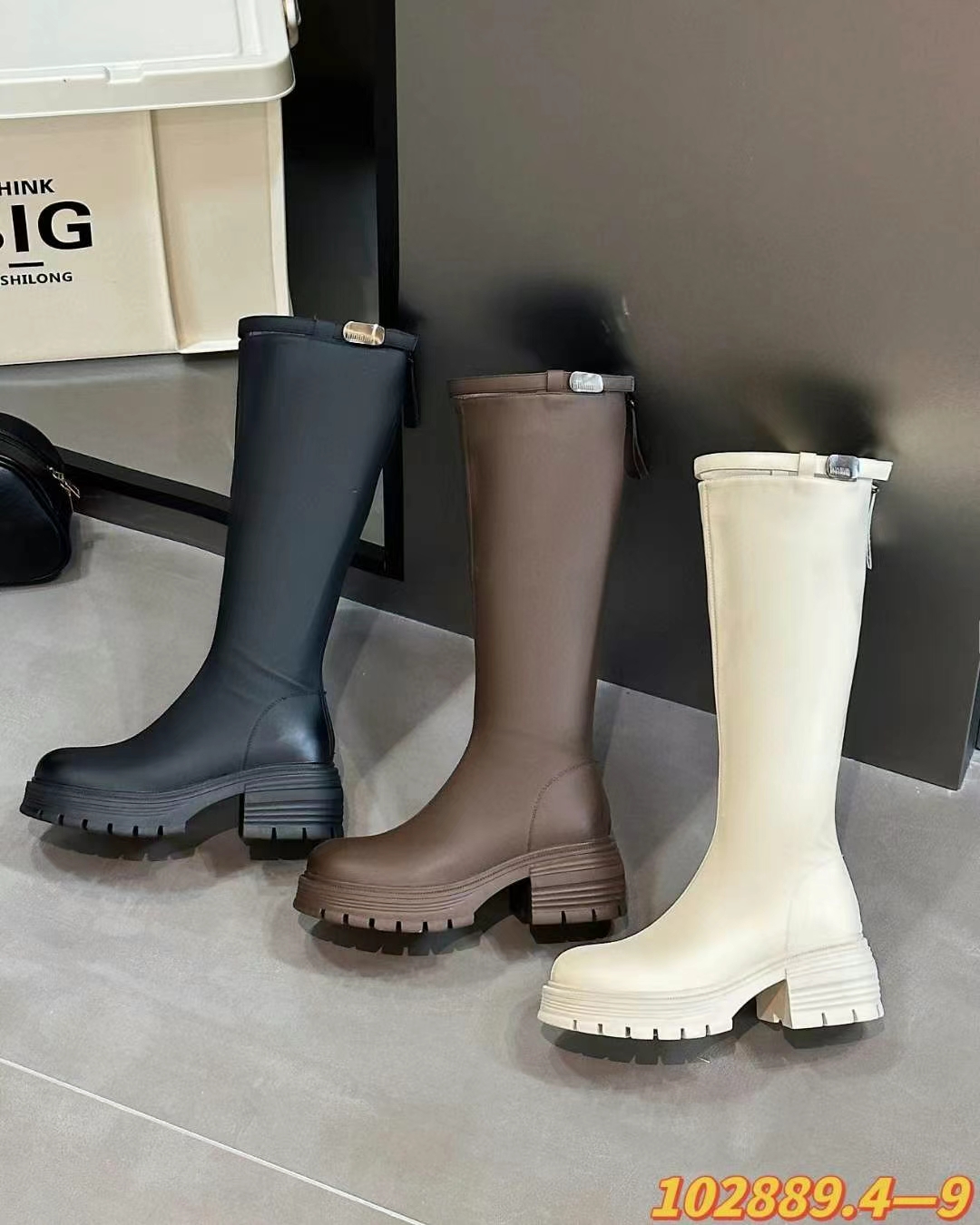 真皮长靴2024秋冬新款时尚百搭小个子显腿长粗跟厚底长筒靴骑士靴