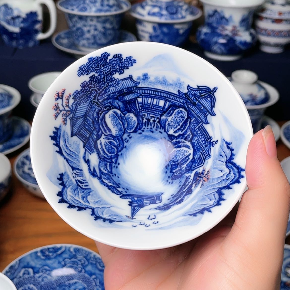 【闪购商品】瓷杯亭台楼阁