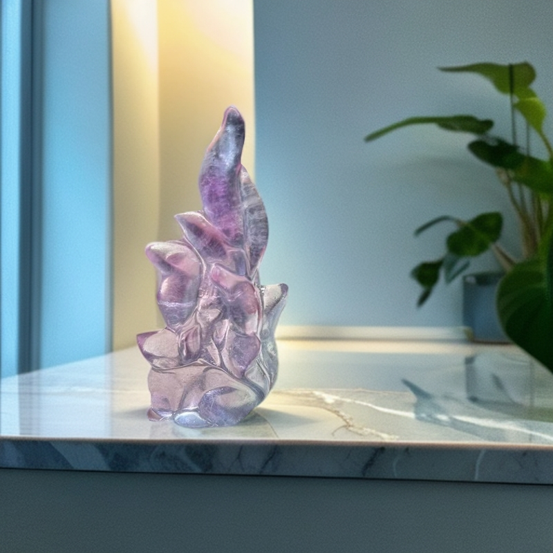 九尾狐天然萤石彩九尾狐 直播用链接 图片非实物 仅供参考