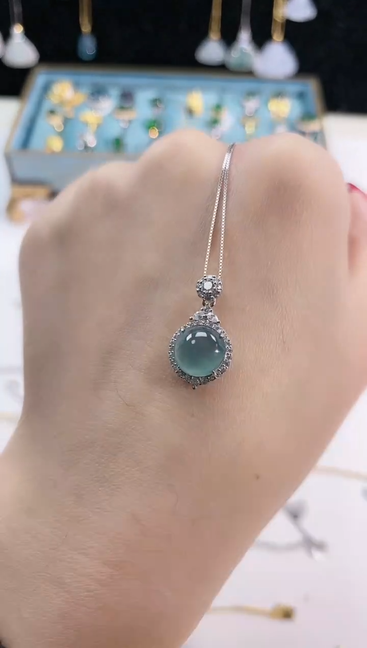 【闪购商品】翡翠珠宝奇石银S925镶嵌天然翡翠