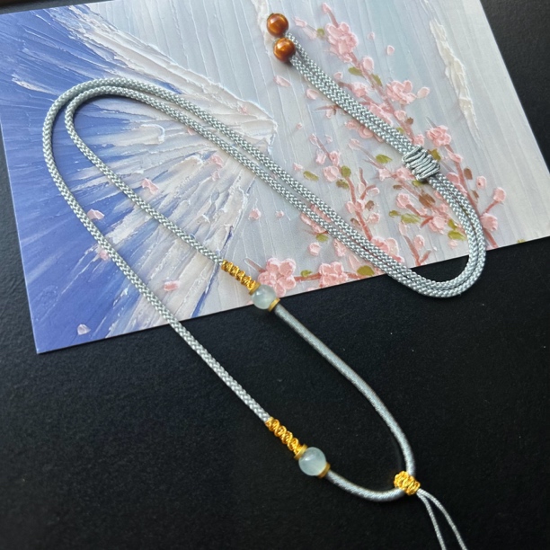 手工绕线不对称设计款吊坠绳子绳百搭可调节男女款转转结精致