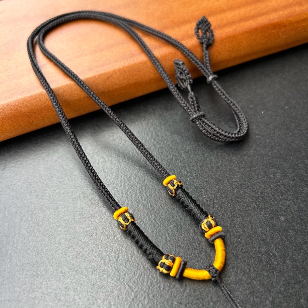 纯手工八股吊坠高档绳可调节金刚结莲花凤尾结重工长款男女挂绳