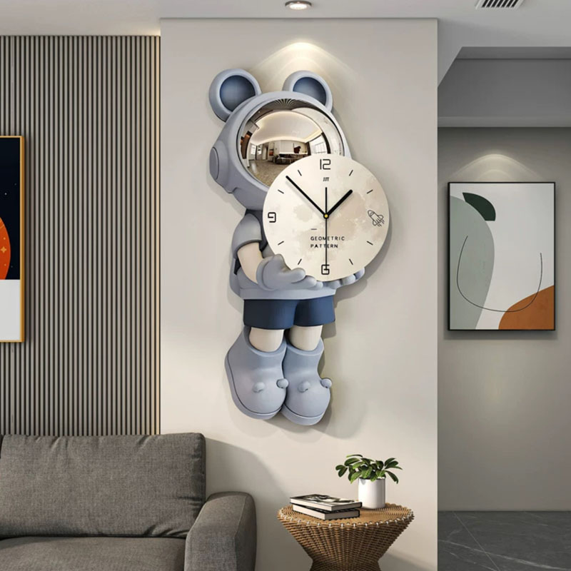 ZB169宇航员钟表客厅家用挂钟卡通钟表挂墙时钟挂墙客厅挂钟捡漏