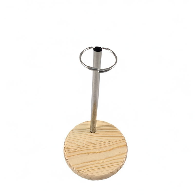 娃娃支架实木底座不锈钢支撑杆