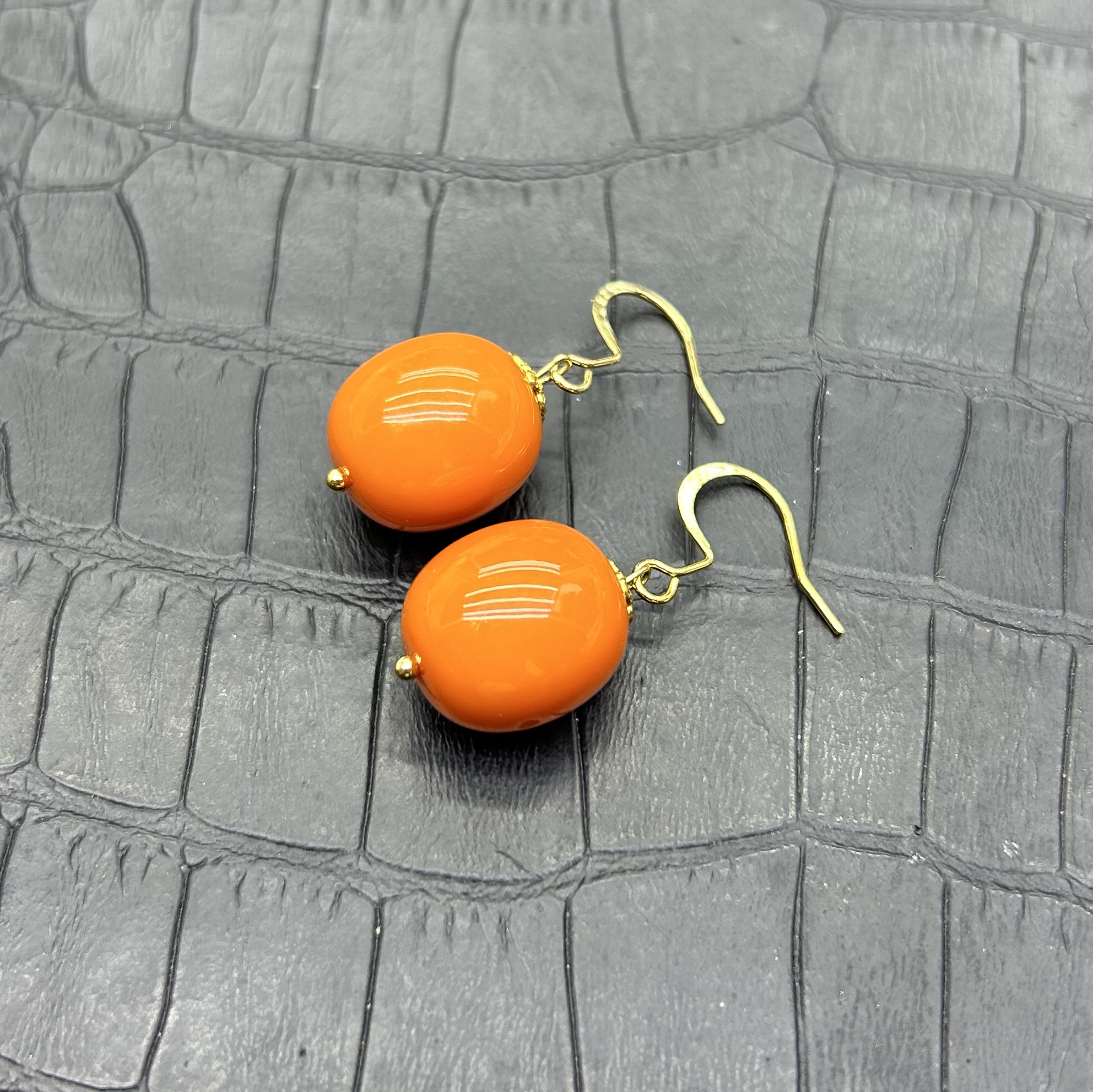 14M老蜡大枣珠耳勾百搭简约