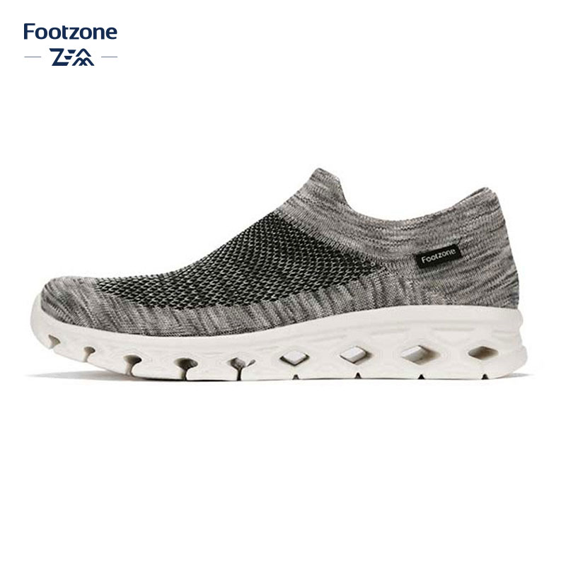夏透气休闲一脚蹬女鞋针织面轻便男鞋健步运动情侣鞋FCC23F10645