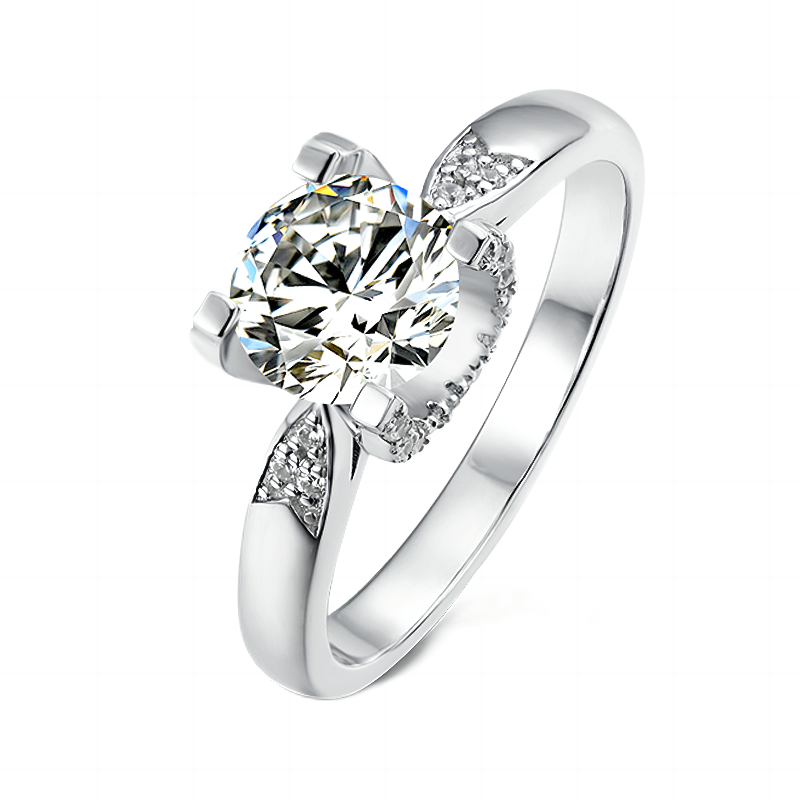 燕尾牛头 18K金镶嵌高品质莫桑钻 经典时尚富贵大气女款百搭戒指