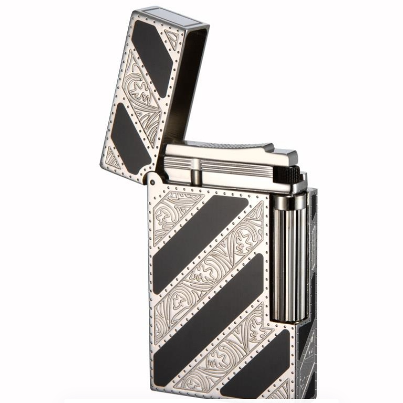 法国都柏特充气高档朗声打火机全铜正品生日送礼斜纹唐草