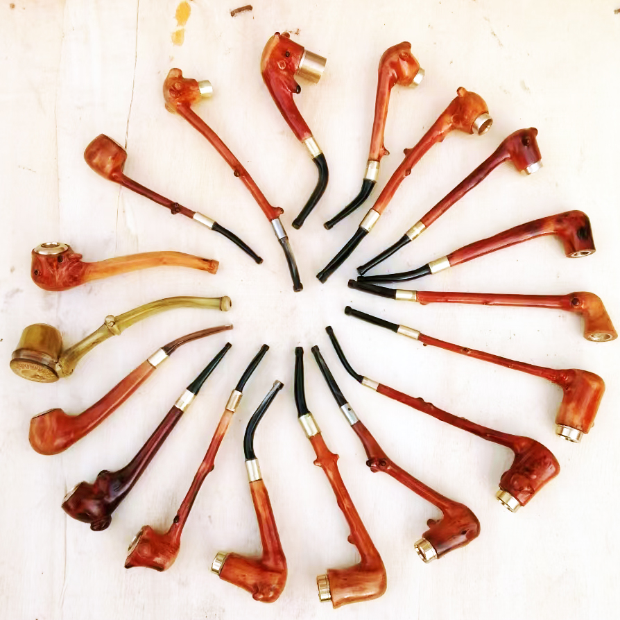 檬子木迷你烟斗一口香精品过滤粗中细丝叶文玩盘玩手把件烟斗