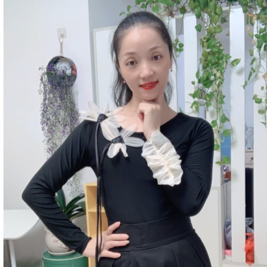 【惠莹】断码特价长袖福利款显瘦原创舞蹈连体衣