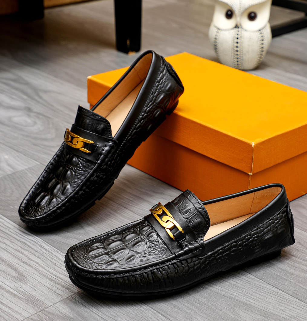 欧洲站软底真皮鳄鱼纹男士豆豆鞋英伦风驾车鞋舒适懒人鞋百搭男鞋