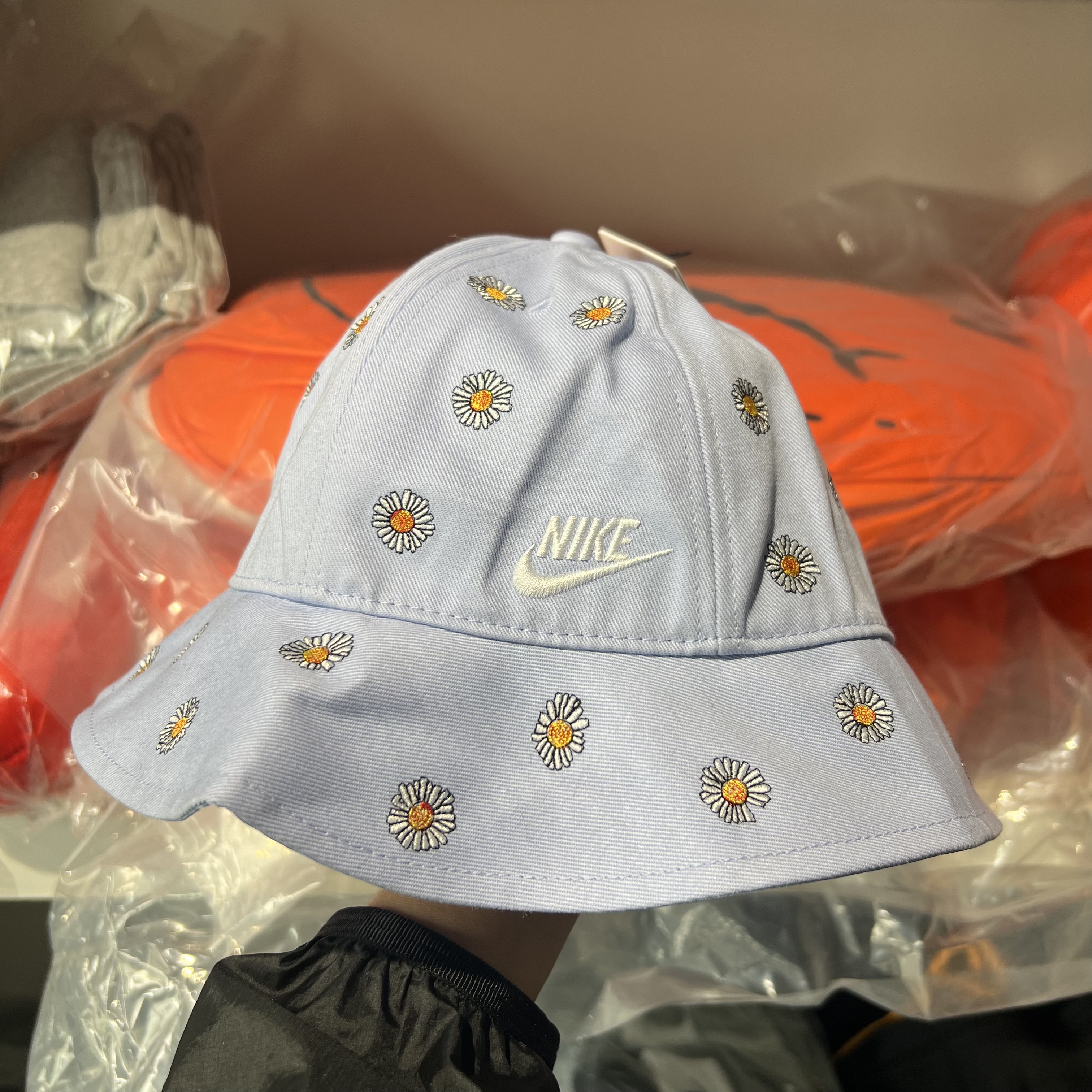 瑕疵款-NIKE 透气拼接刺绣 渔夫运动帽 男女同款