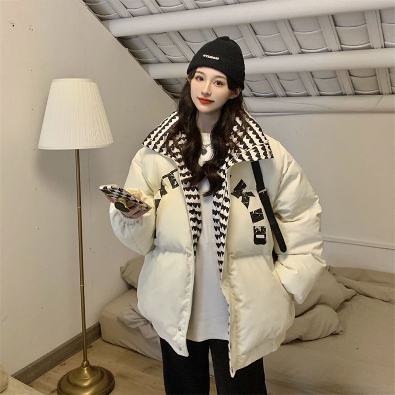 波司豋2023秋冬季新款美式复古爱心加厚棉服外套女面包服棉袄设计