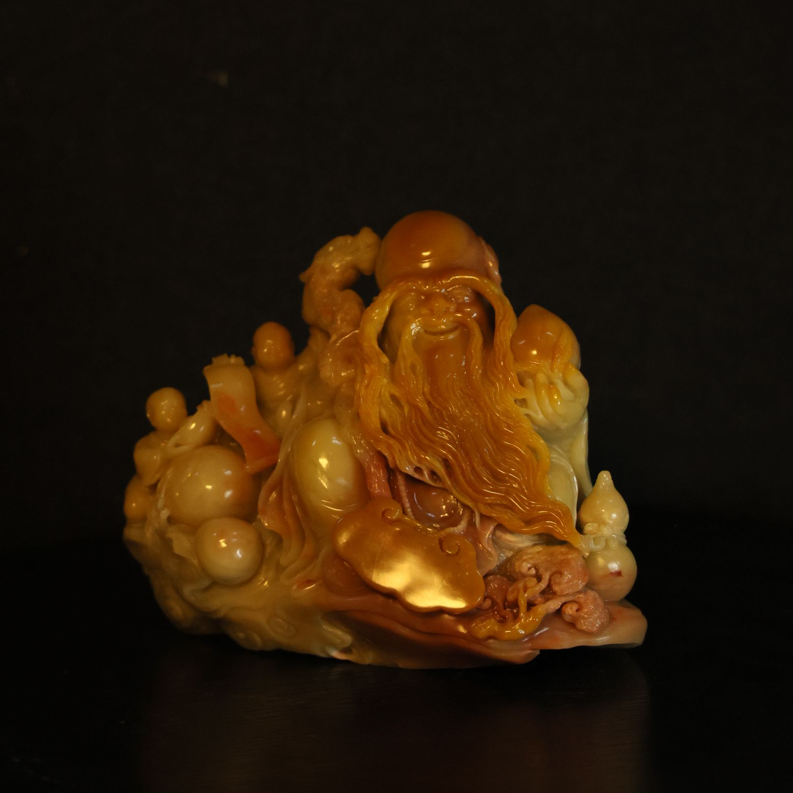 《福寿金安》-寿山石圆雕摆件