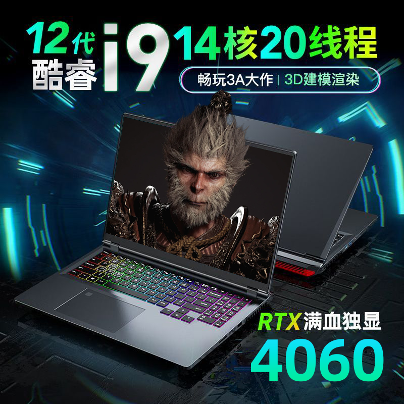 【黑神话悟空】荣耀帝王 RTX4060酷睿i9笔记本电脑16英寸游戏本电脑