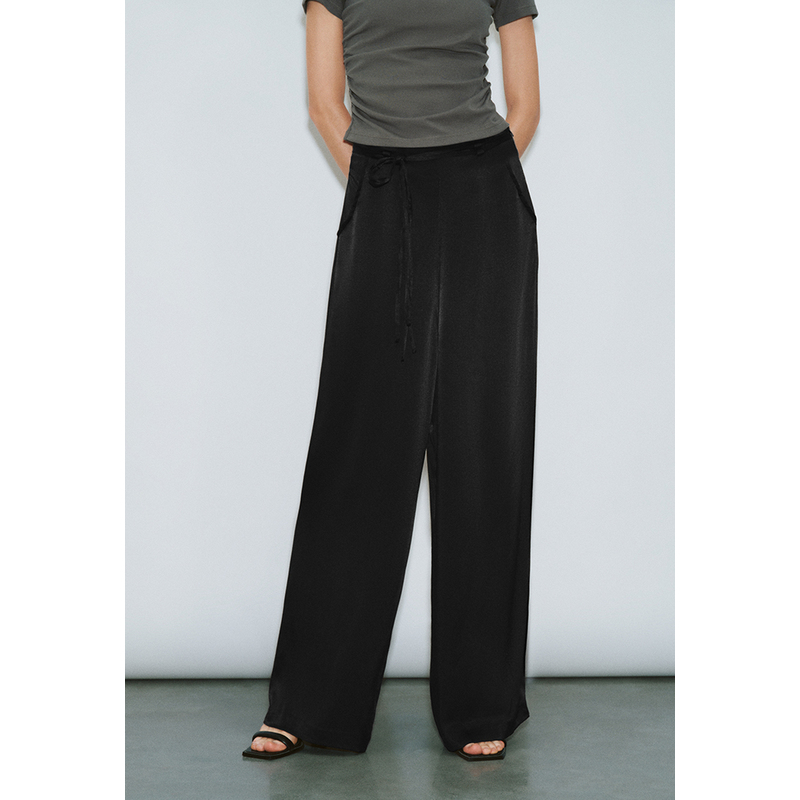 UR女装时髦气质垂感休闲系带宽腿裤UWG640075