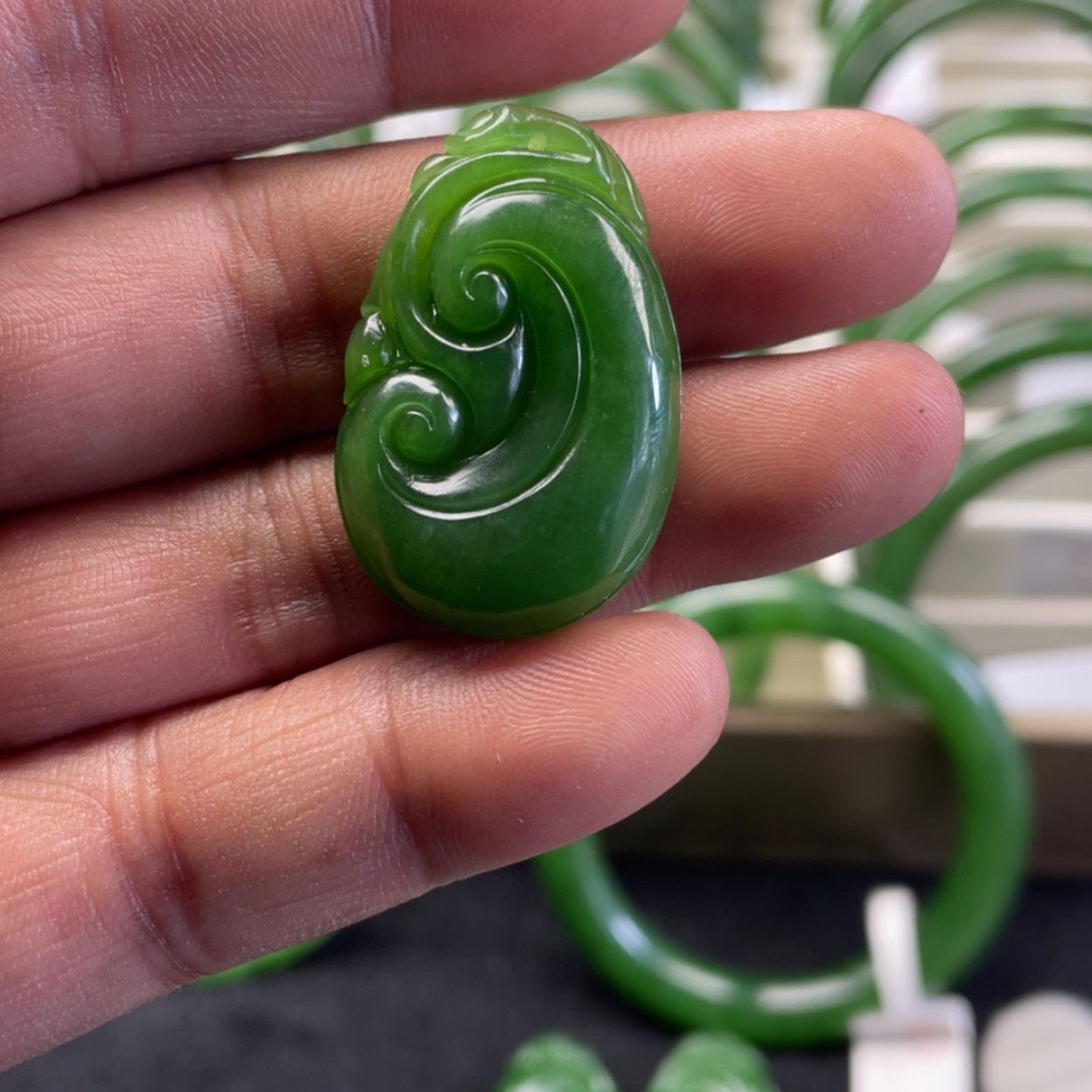 【闪购商品】和田玉（碧玉）颈饰未镶嵌小***兔