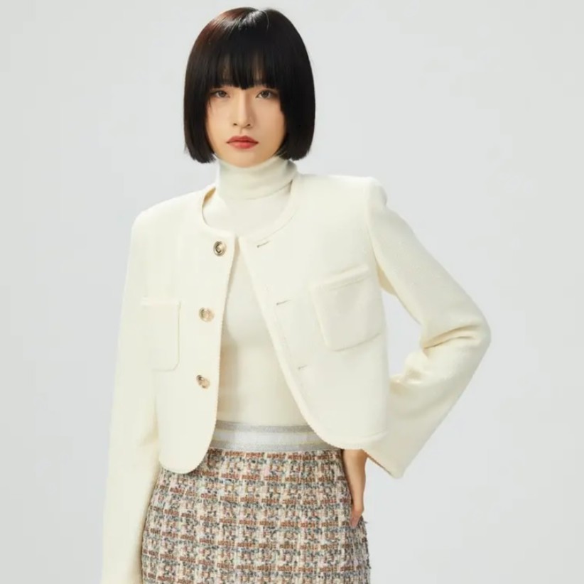 AMASS/阿玛施小香风粗花呢呢子短款限量新款小香外套5400627