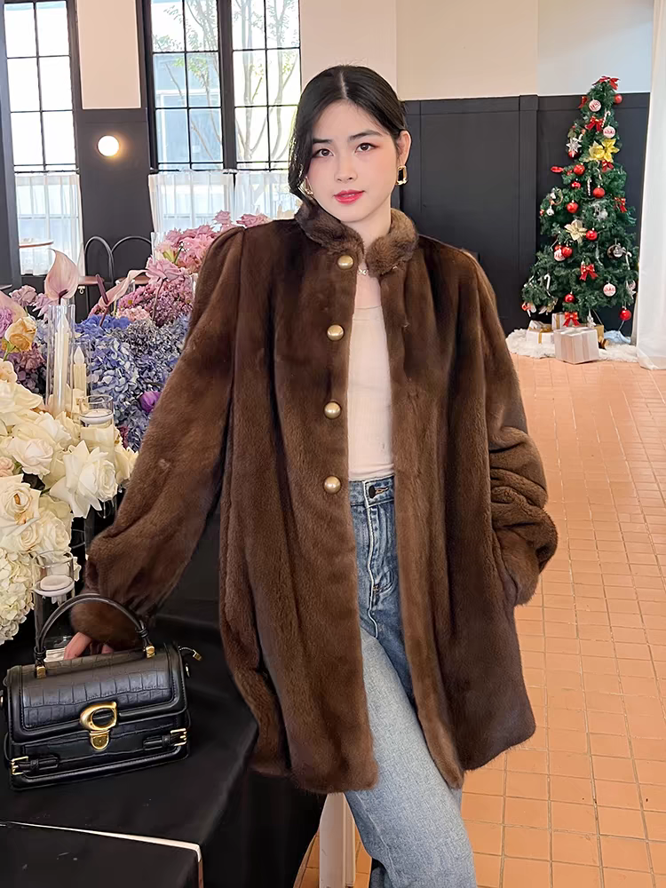 马甲女款真貂皮整貂皮大衣 130斤内穿 支持退换  貂皮外套