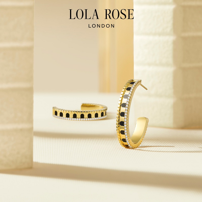 Lola Rose/罗拉玫瑰 铜合金合成锆石耳饰 拱门耳环高级女-臻选