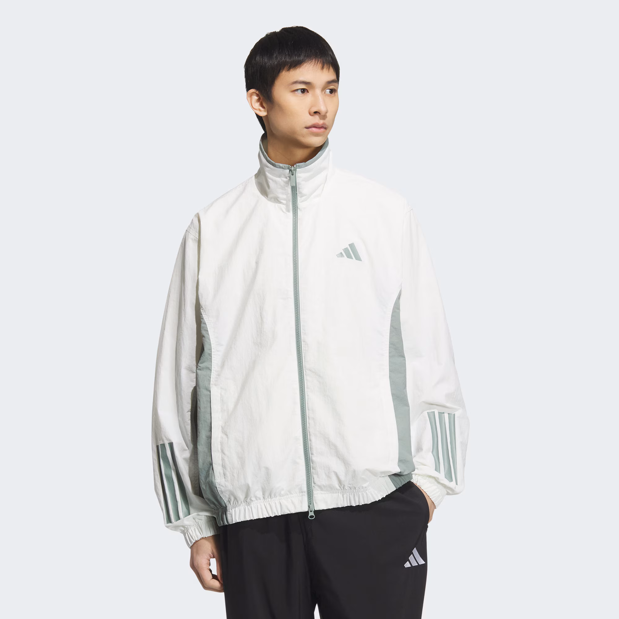 adidas/阿迪达斯流光风男子撞色运动休闲宽松夹克外套KC3922
