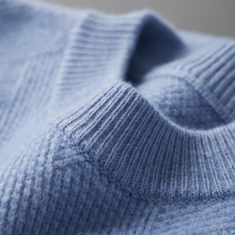 重磅加厚100%纯山羊绒衫男士半高领加厚修身显瘦套头大码毛衣